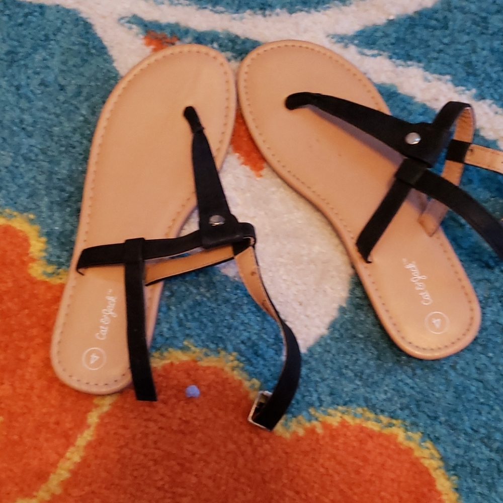 Girls black sandals